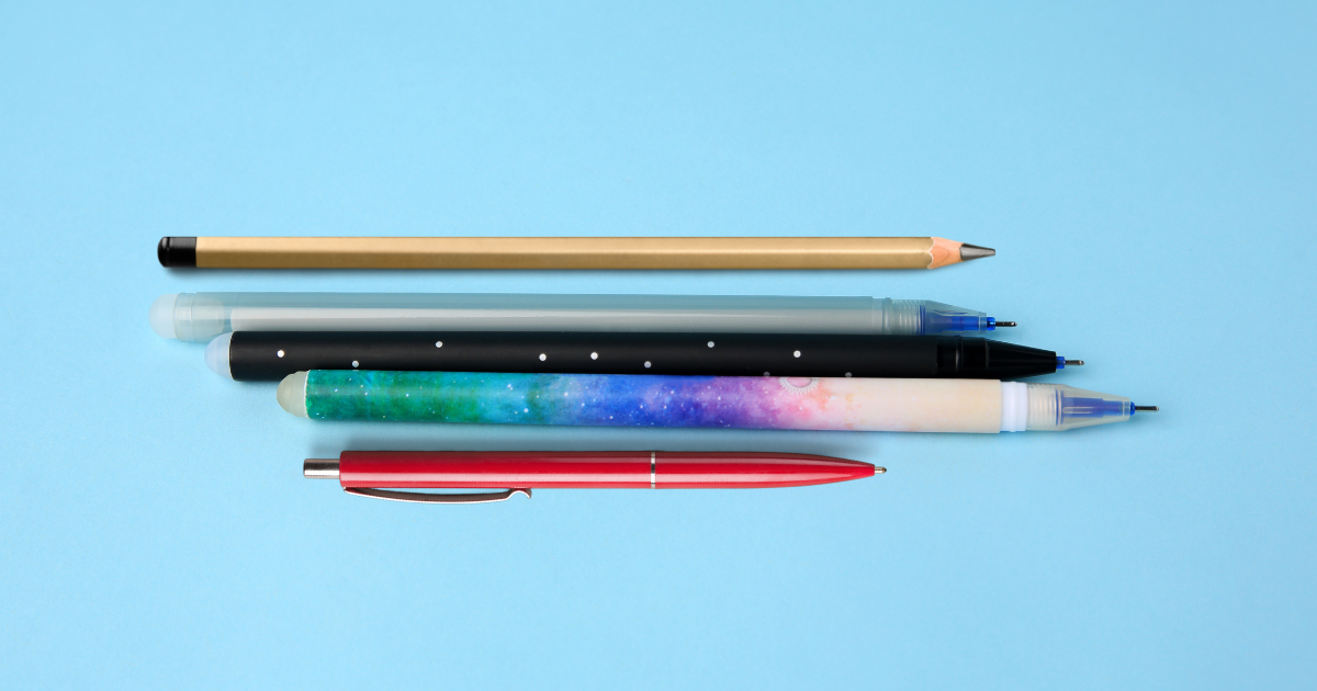 erasable pen vs pen vs pencil