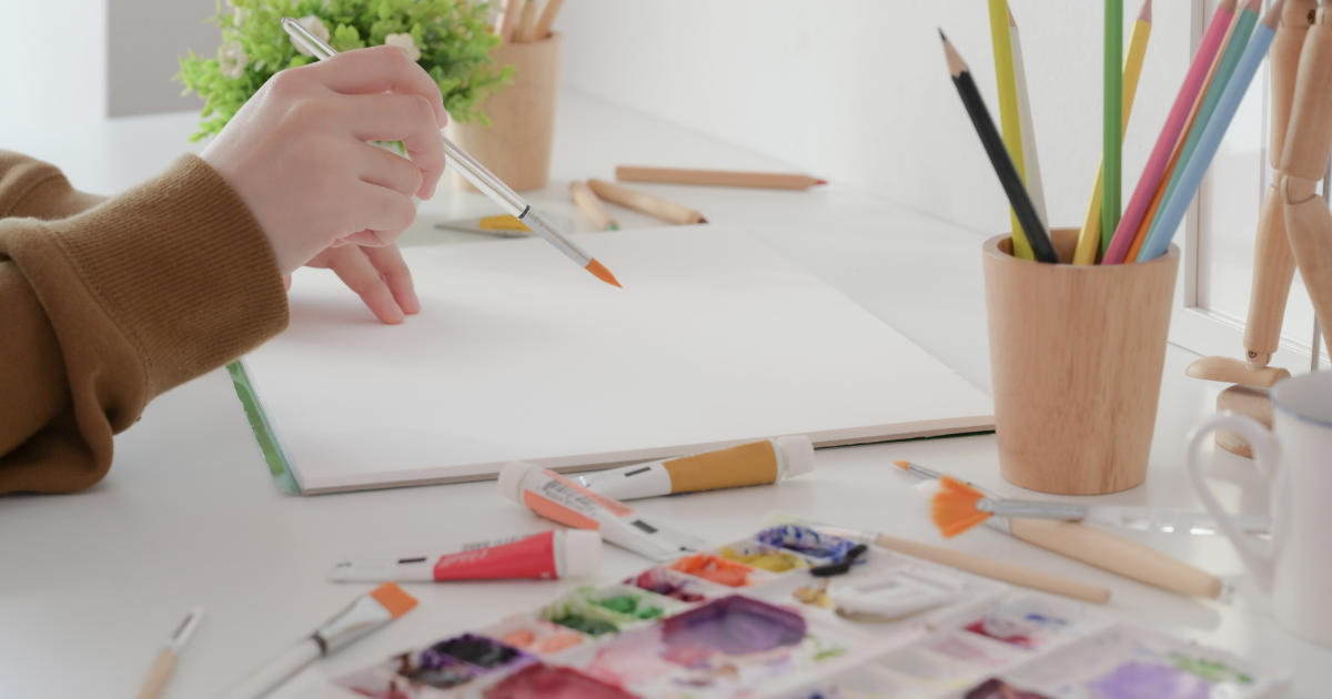 painting with art supplies